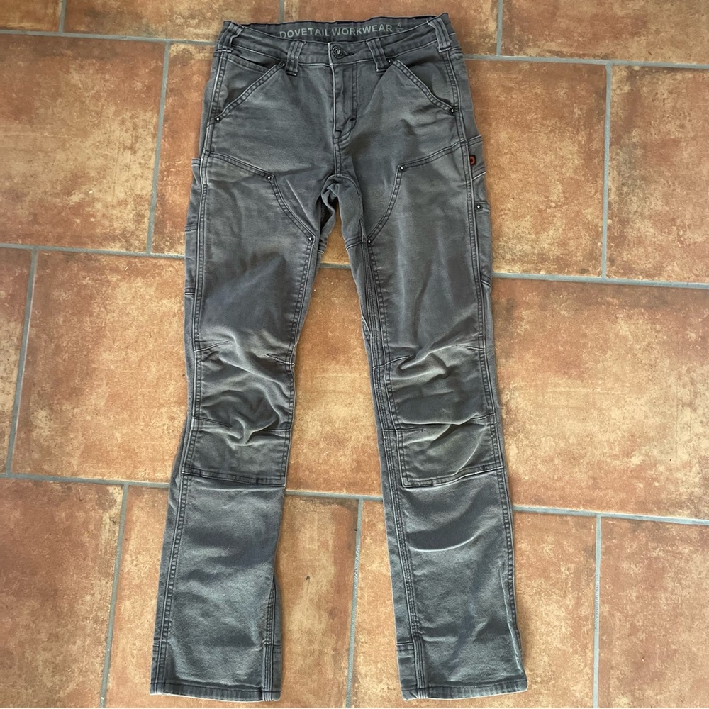 Dovetail Workwear Britt Utility Pants in Grey Canvas